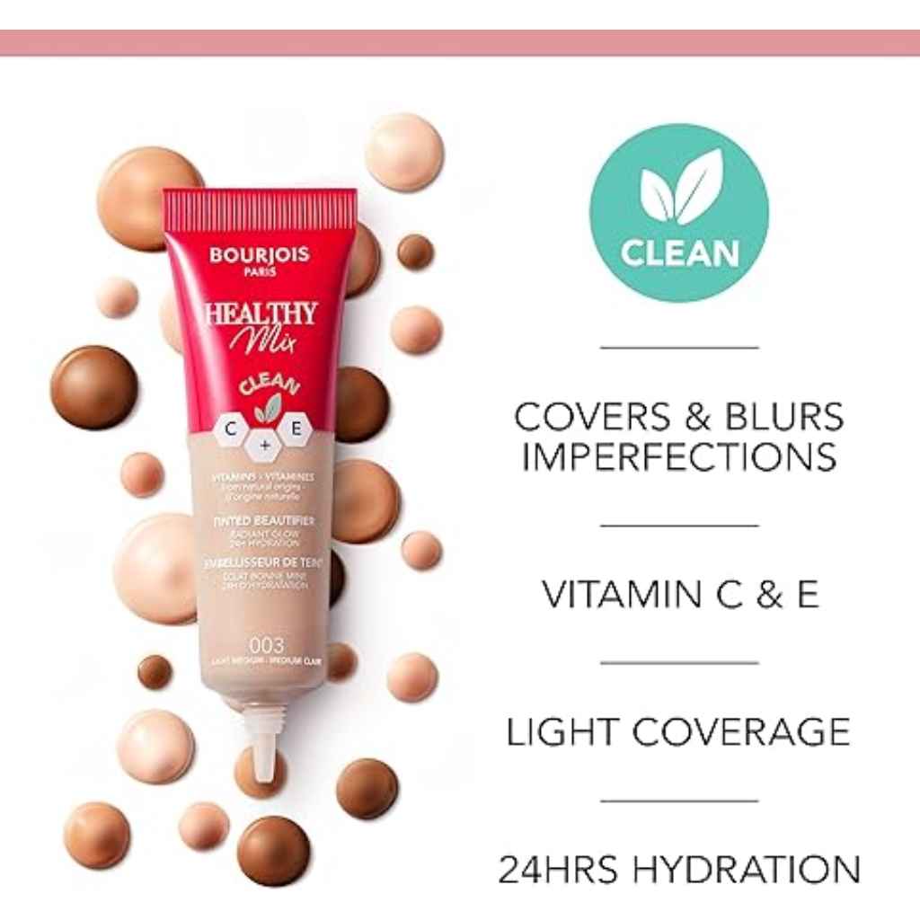 Bourjois, Healthy Mix Beautifier, Radiance boosting foundation in fair shade, 01 —