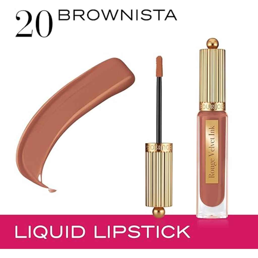 Bourjois, Rouge Velvet Ink Lipstick, 20 Brownista, Matte velvet finish brown lipstick