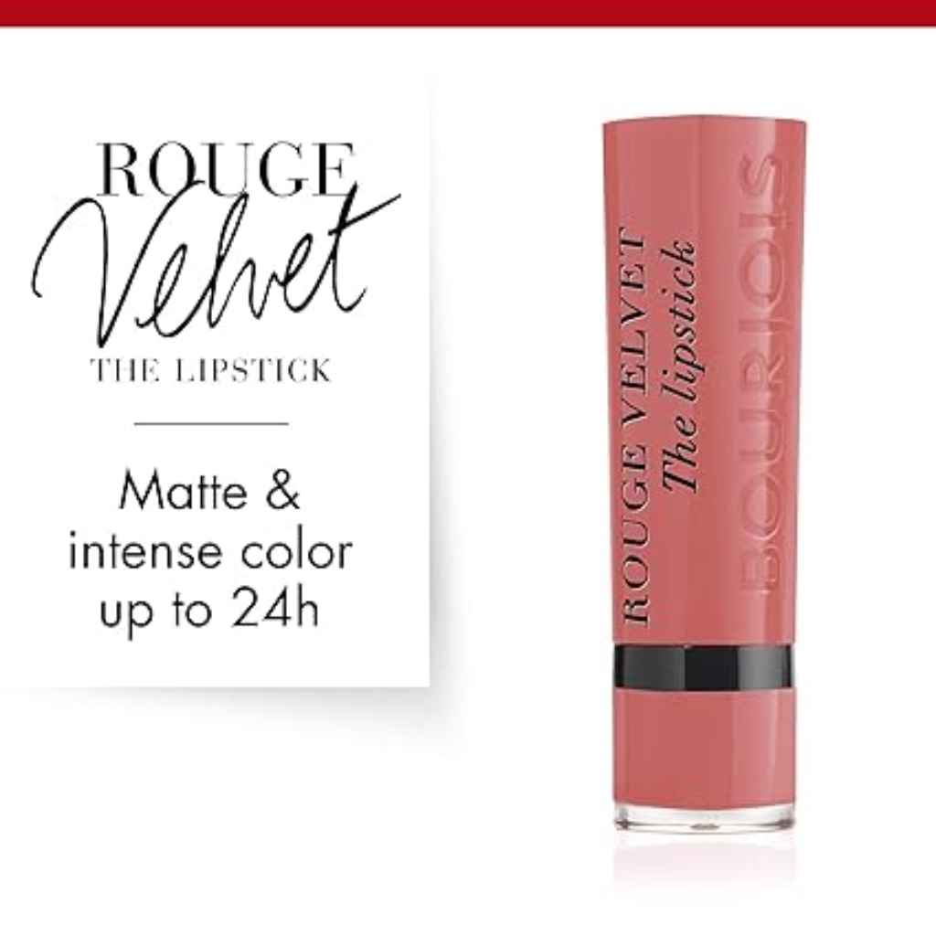 Bourjois, Rouge Velvet The Lipstick 02 Flaming Rose, Matte velvet finish lipstick, shade Flaming Rose