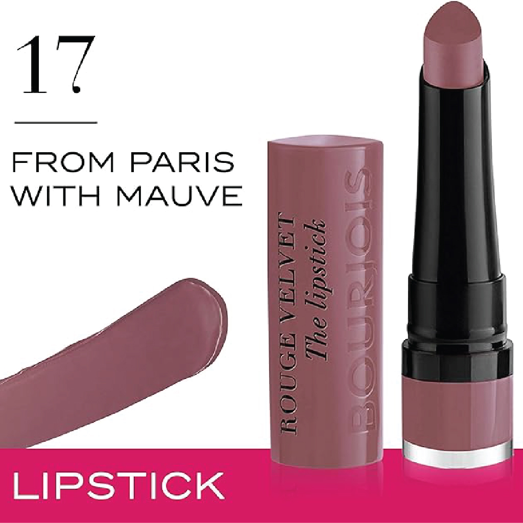 Bourjois, Rouge velvet the lipstick 17 from Paris with mauve, Long-lasting velvet finish lipstick in mauve shade