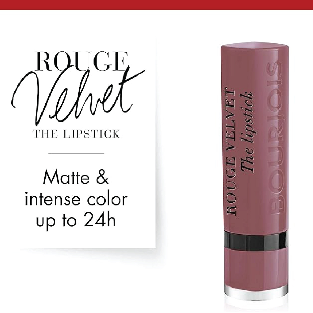 Bourjois, Rouge velvet the lipstick 17 from Paris with mauve, Long-lasting velvet finish lipstick in mauve shade