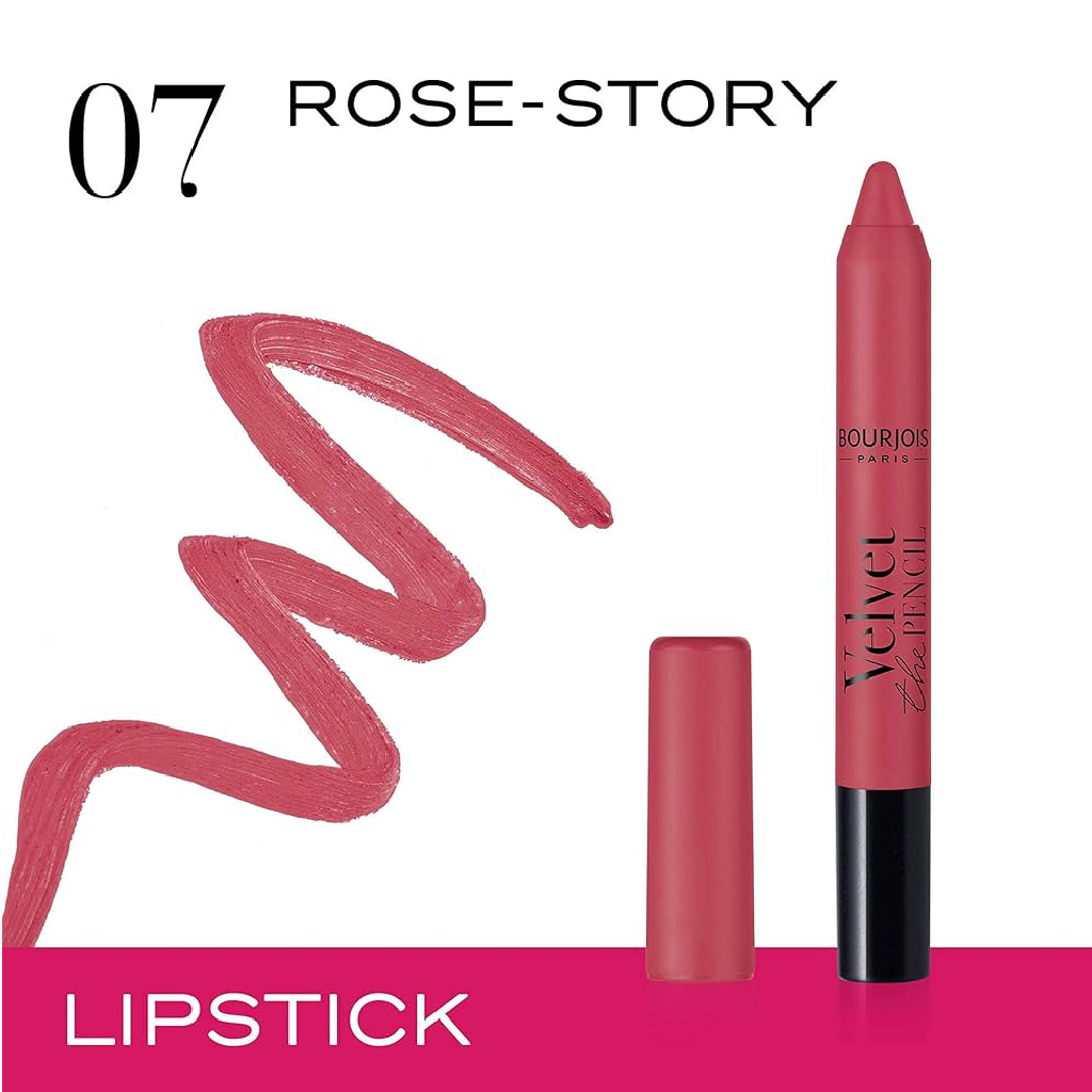 Bourjois, Velvet The Pencil 07 Rose Story, Matte rose lip pencil