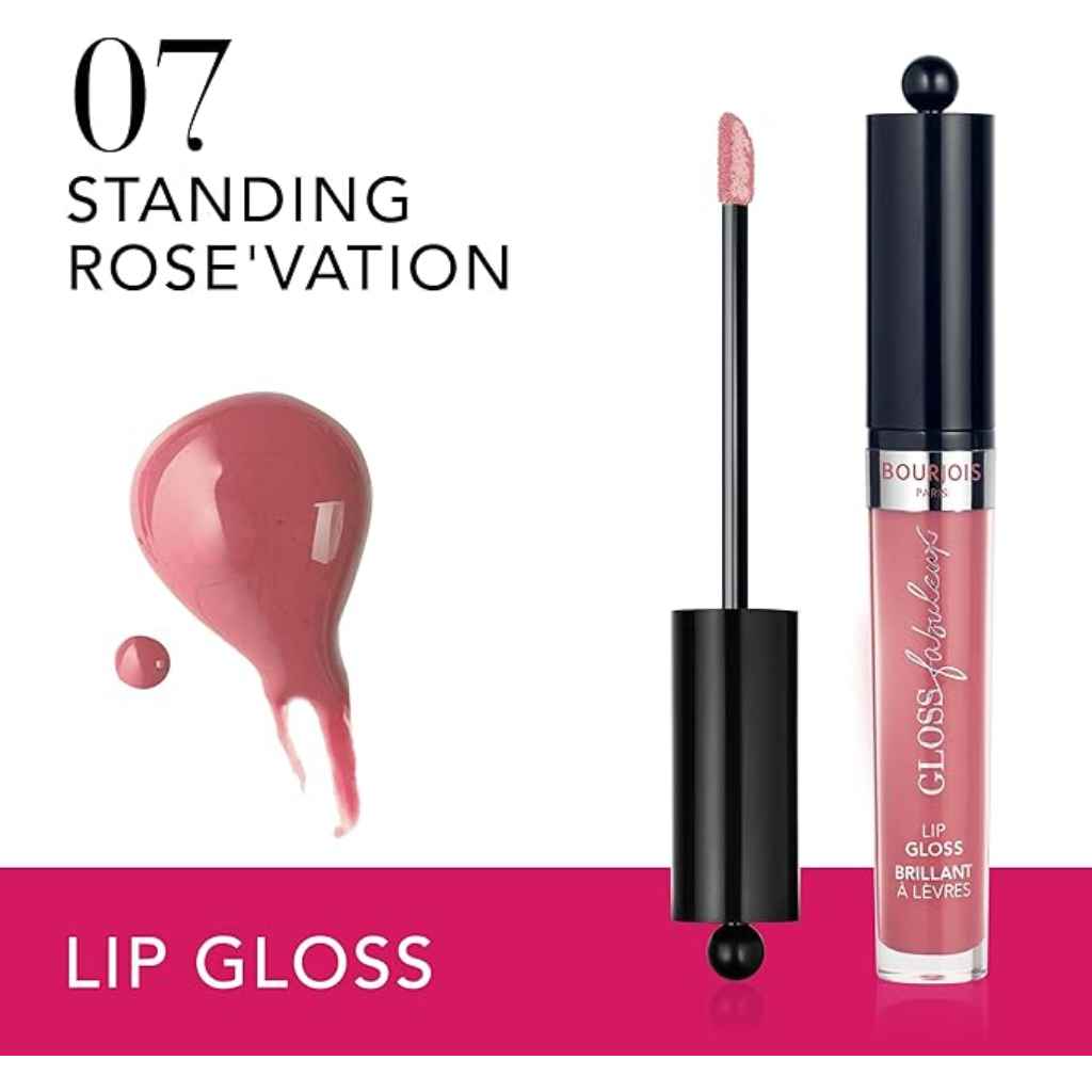 Bourjois, Gloss Fabuleux 07 Standing Rose’Vation, Long-lasting hydrating lip gloss with shine
