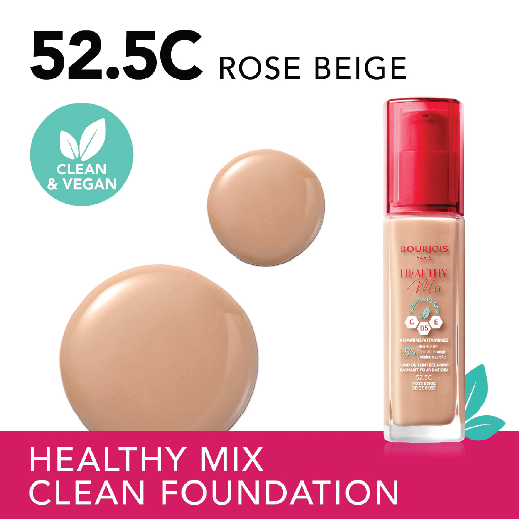 Bourjois, Healthy Mix Clean Foundation, 52.5 Rose Beige