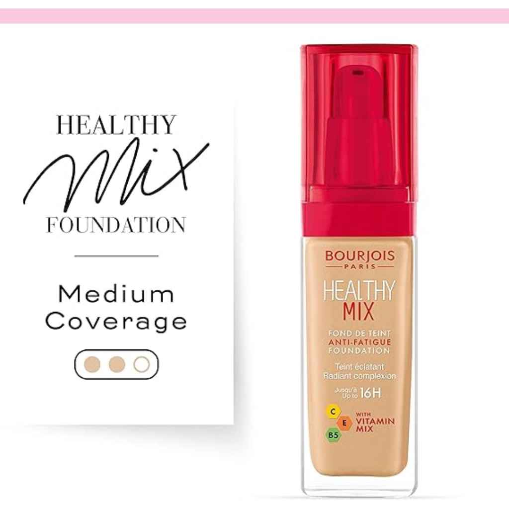 Bourjois, Healthy Mix Clean Foundation 53 Light Beige, Lightweight foundation with radiant finish