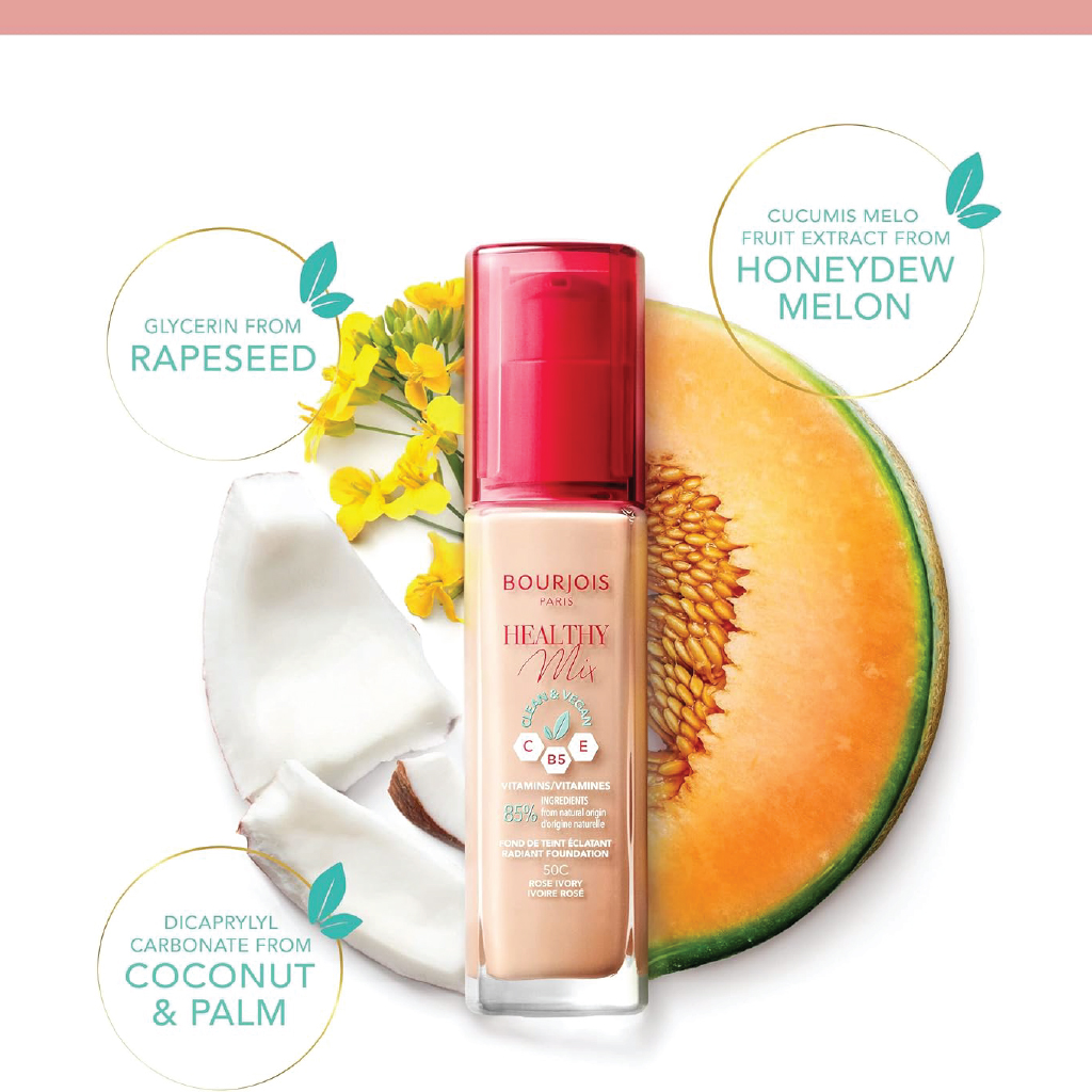 Bourjois, Healthy Mix Clean Foundation 55 Deep Beige, Lightweight foundation with natural coverage