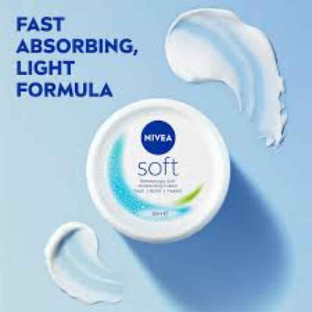 Nivea, Soft Cream Jar, Lightweight moisturizing cream for all skin types, 50ml