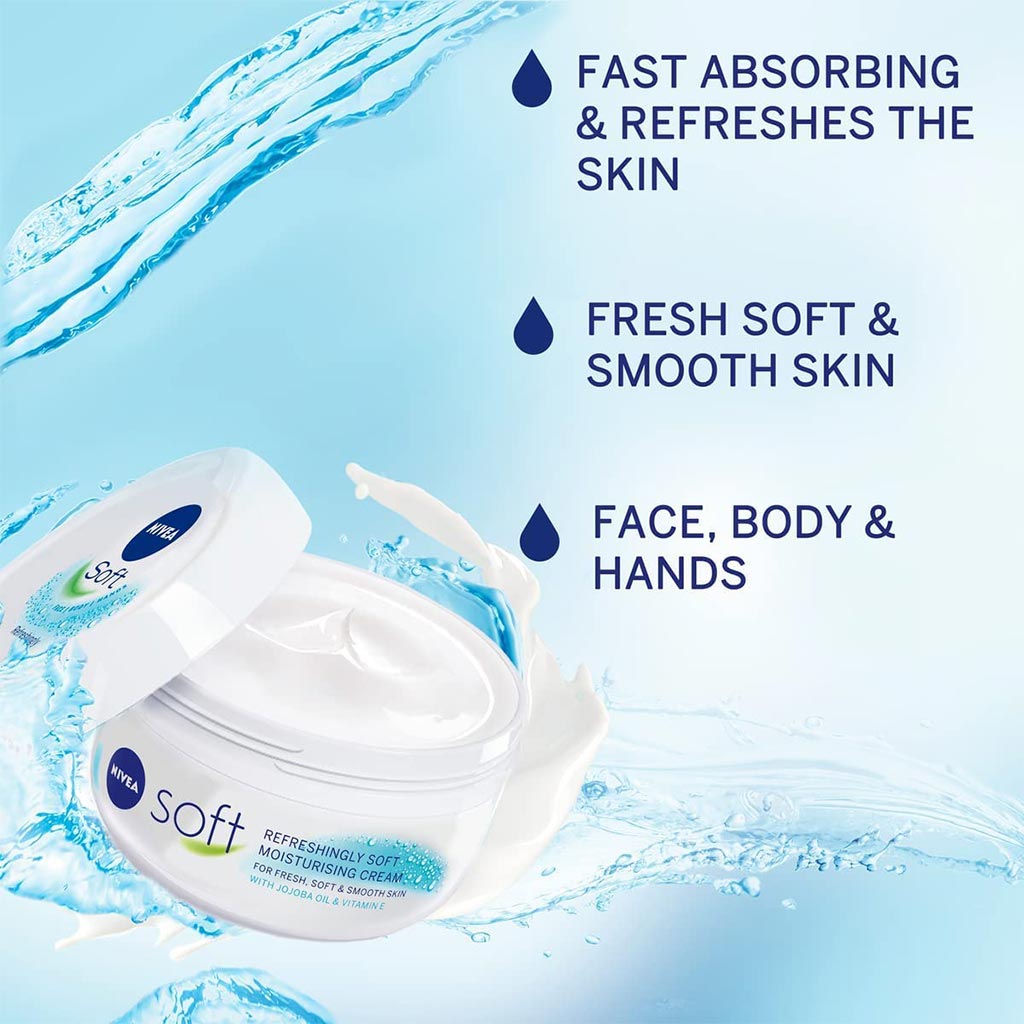 Nivea, Soft Moisturizing Cream, Hydrating cream for soft and smooth skin, 100ml
