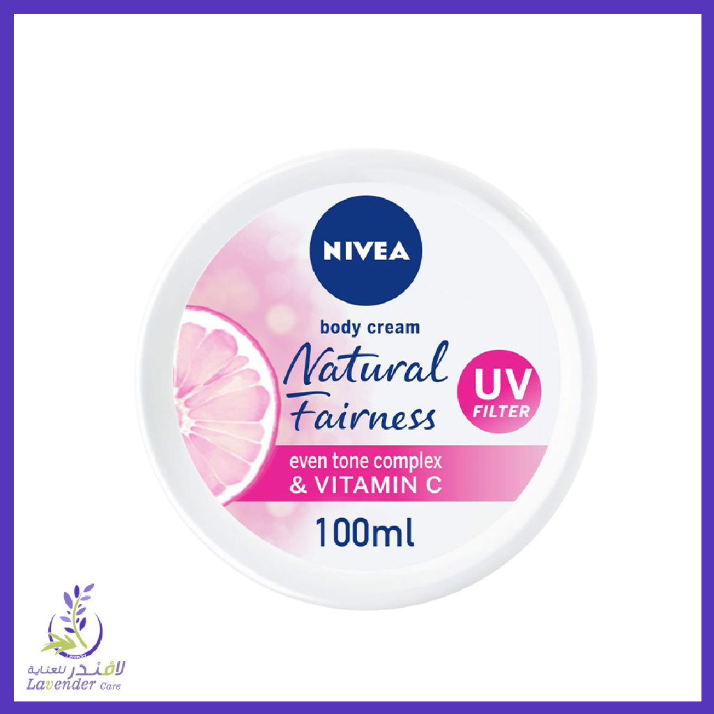 Nivea, Natural Fairness Body Cream, Brightening cream for even skin tone, 100 ml