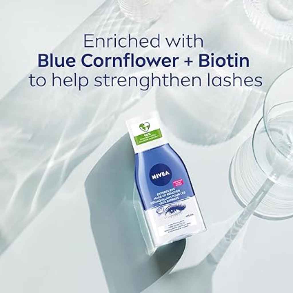 Nivea, Double Effect Eye Make-Up Remover, Gentle remover for waterproof and regular makeup, 125ml