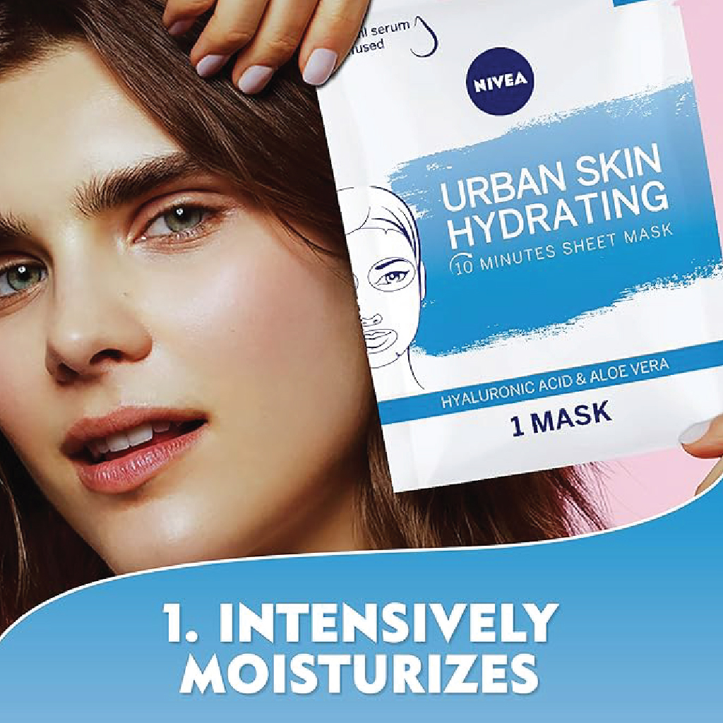 Nivea, Urban Skin Hydrating Mask, Intensive hydrating face mask for urban skin, 1 piece