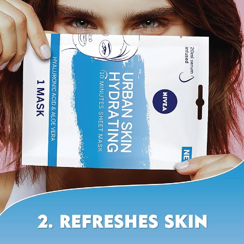 Nivea, Urban Skin Hydrating Mask, Intensive hydrating face mask for urban skin, 1 piece