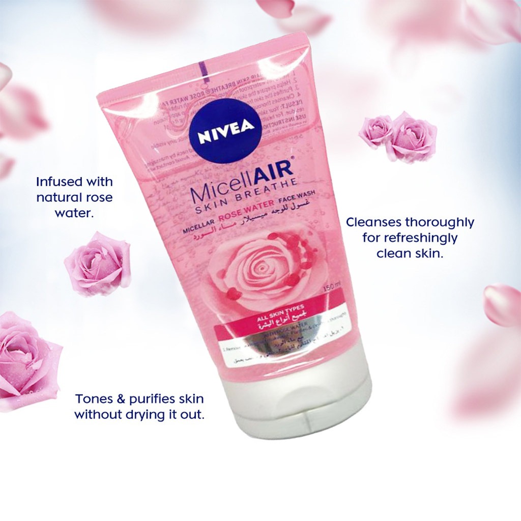 Nivea Micellair Skin Breathe Micellar Rose Water Facial Wash 150ml