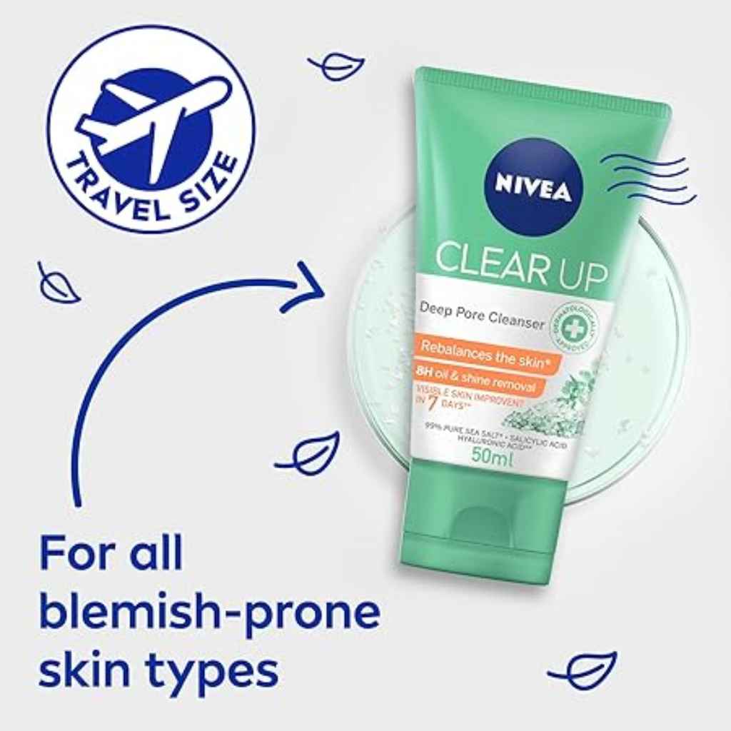 Nivea, Anti-Acne Facial Wash, Acne-fighting gentle face wash for clear skin, 50ml