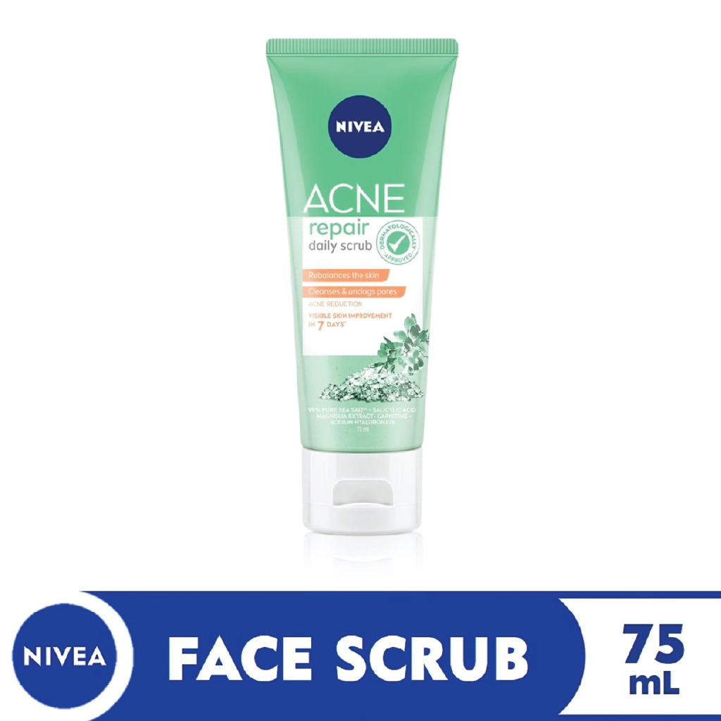 Nivea, Anti-Acne Facial Scrub, Deep cleansing with acne-fighting ingredients, 75 ml