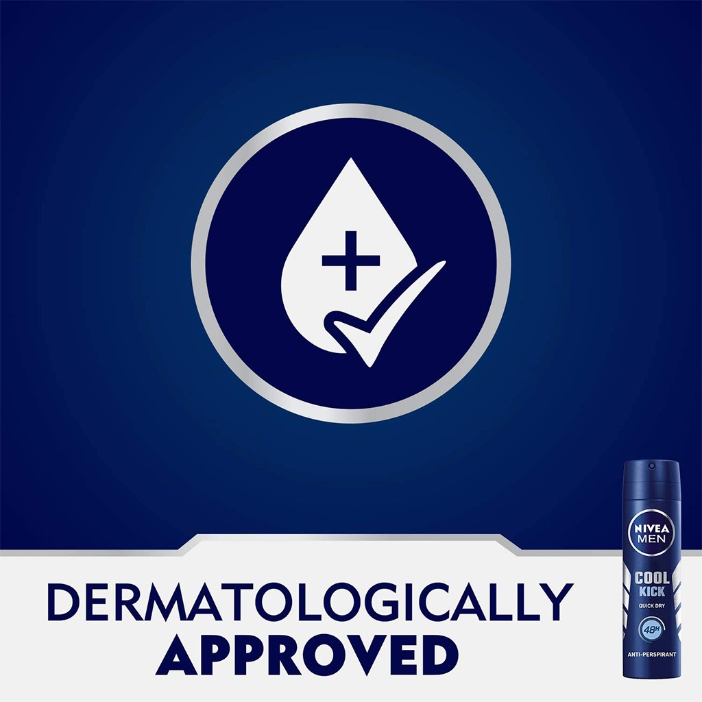 Nivea Men, Cool Kick Deodorant Spray, Refreshing cooling spray for men, 150ml