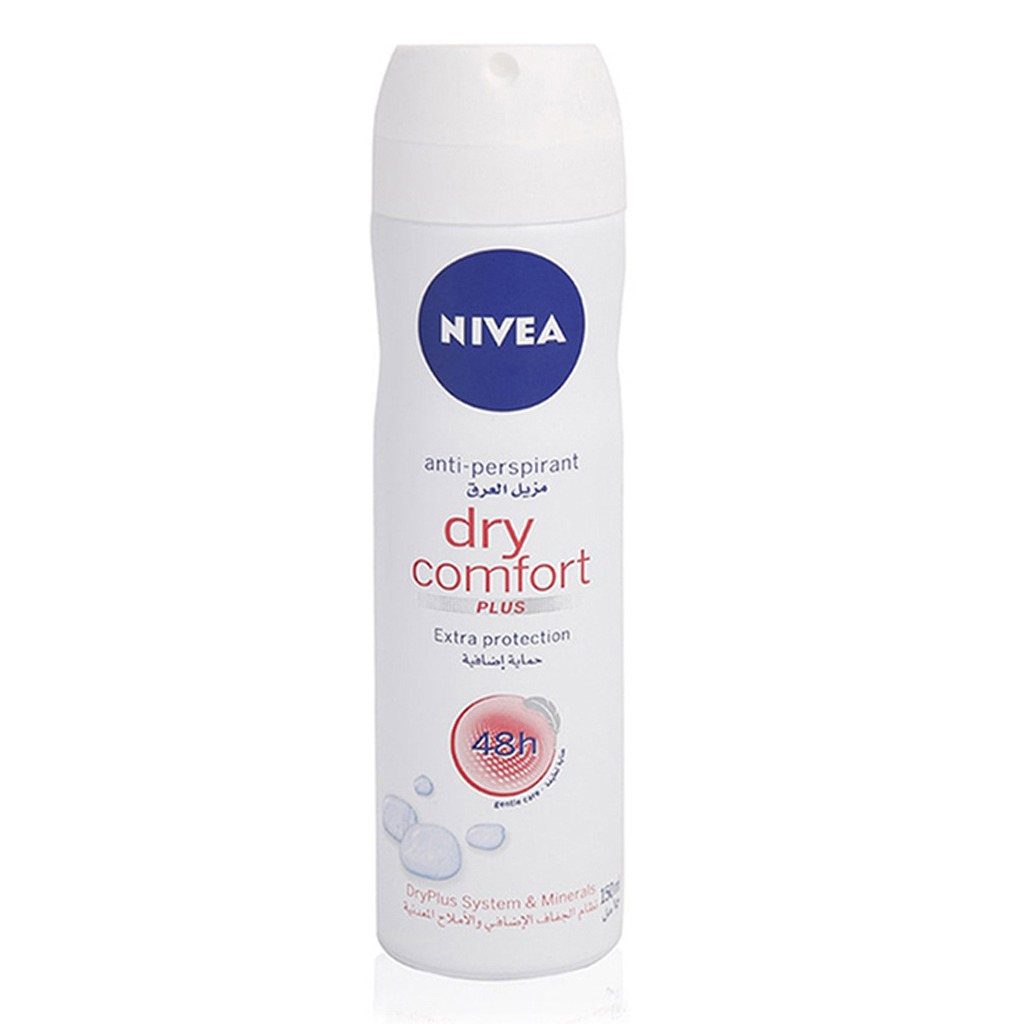 Nivea, Dry Comfort Plus Antiperspirant Spray, Long-lasting sweat protection and fresh scent, 150ml