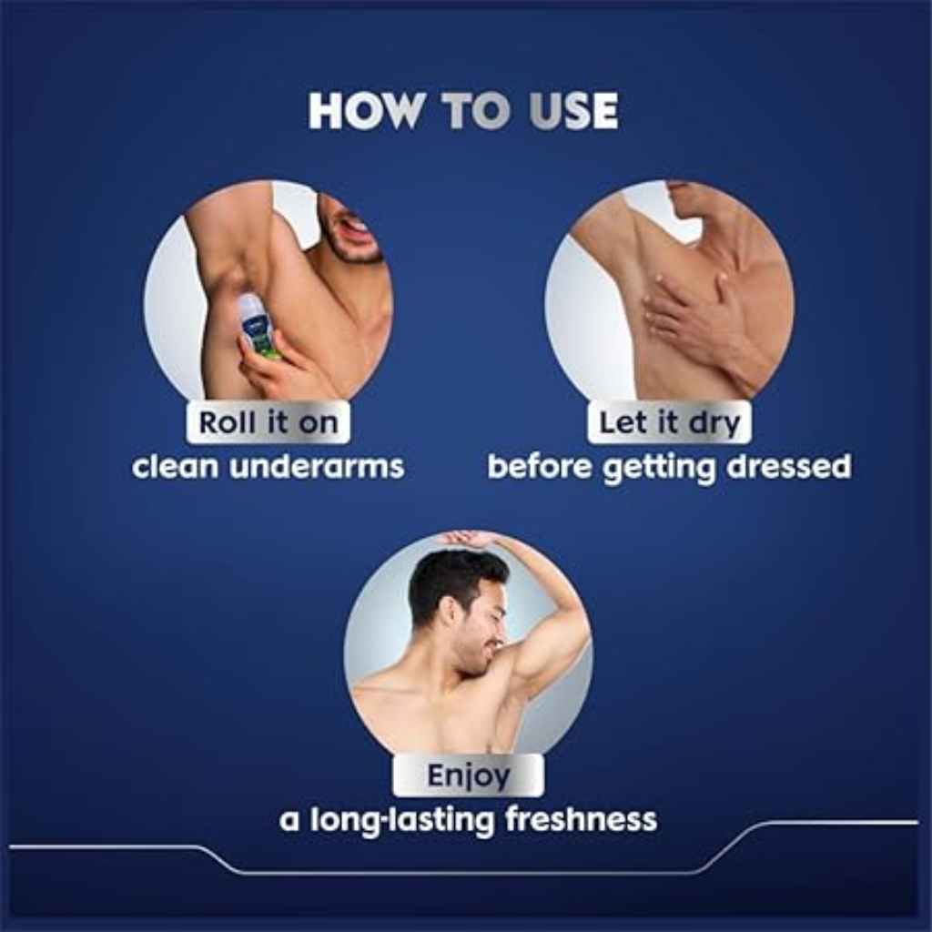 Nivea Men, Fresh Power Roll-On Deodorant, Energizing deodorant for active men, 50ml