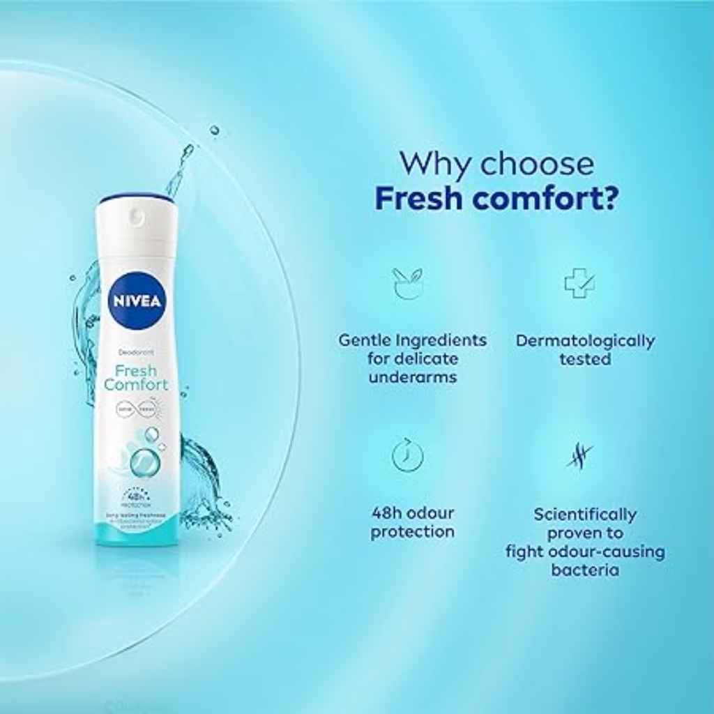 Nivea, Deo Family Spy Fresh Comfort, Long-lasting fresh deodorant spray, 150 ml