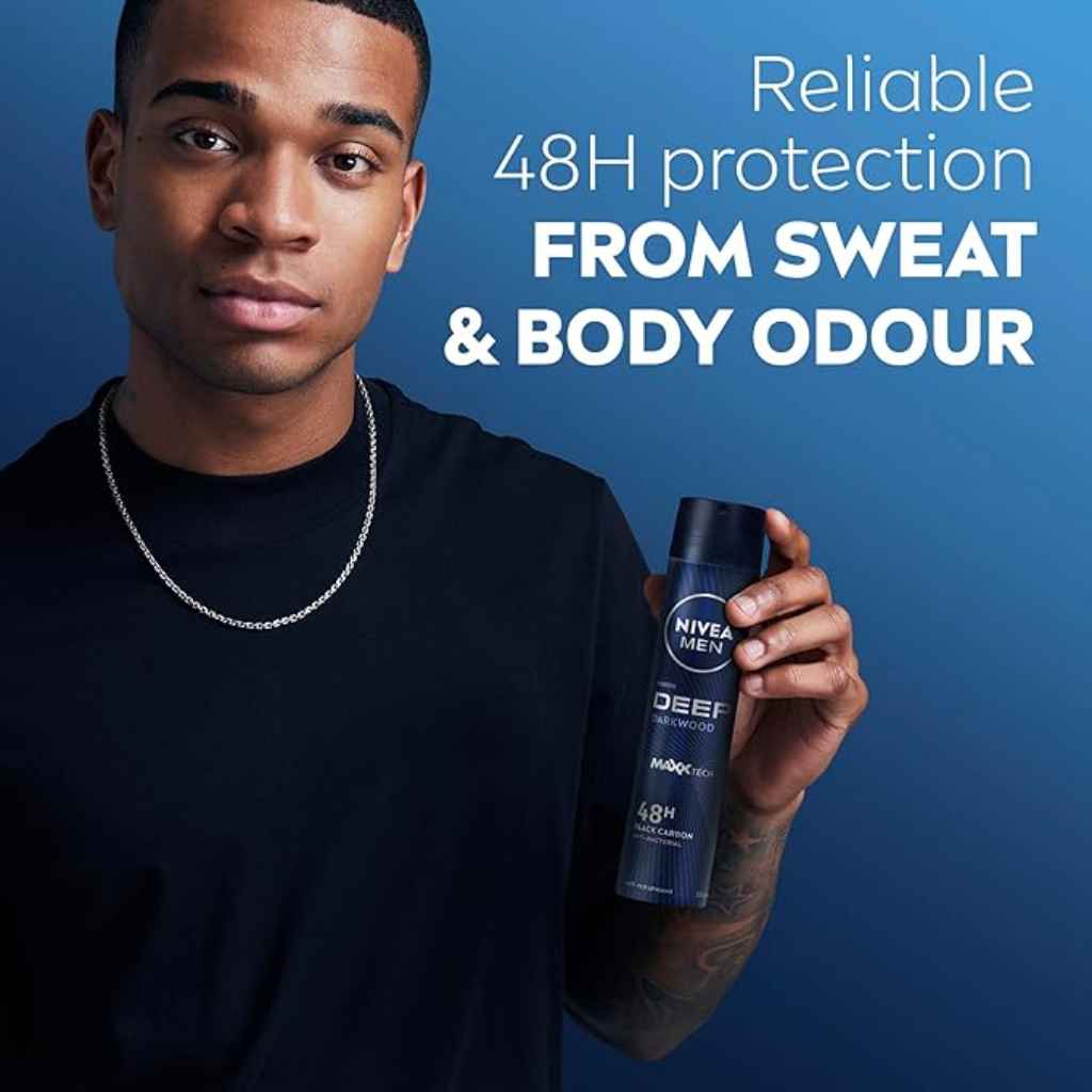 Nivea, Deo Spray Male Deep, Intense deodorant spray for men, 200ml
