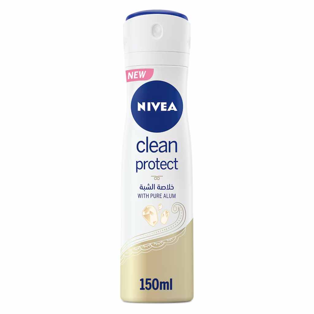 Nivea, Antiperspirant Spray Clean Protect with Pure Alum, Long-lasting sweat protection for women, 150ml