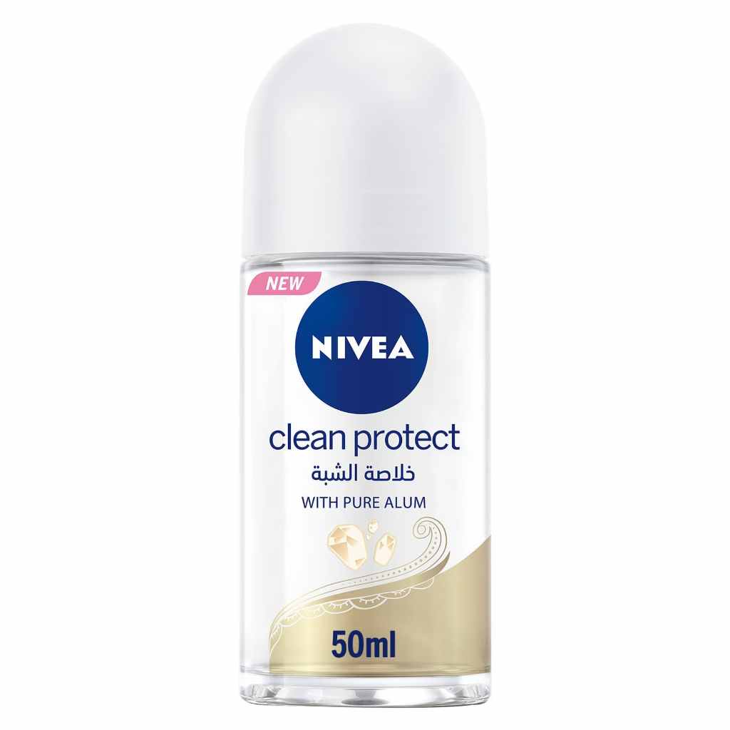 Nivea, Antiperspirant Deo Roll-On Clean Protect, Women's roll-on with pure alum for odor protection, 50ml