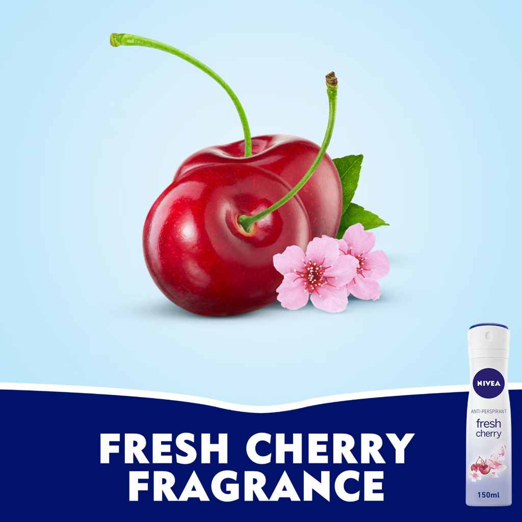 Nivea, Antiperspirant Spray Fresh Cherry, Women's antiperspirant spray with cherry scent, 150ml