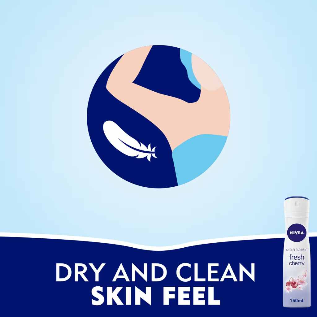 Nivea, Antiperspirant Spray Fresh Cherry, Women's antiperspirant spray with cherry scent, 150ml