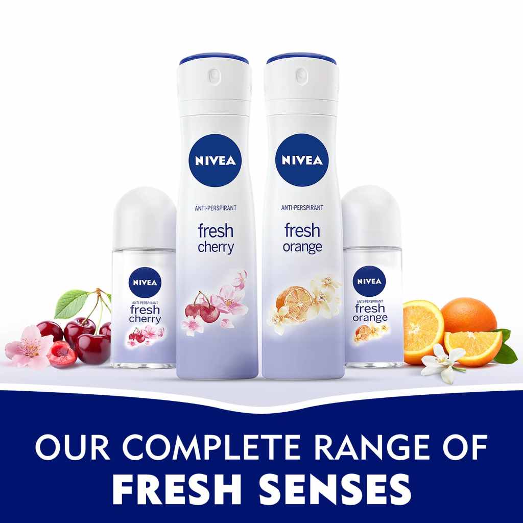 Nivea, Antiperspirant Spray Fresh Cherry, Women's antiperspirant spray with cherry scent, 150ml