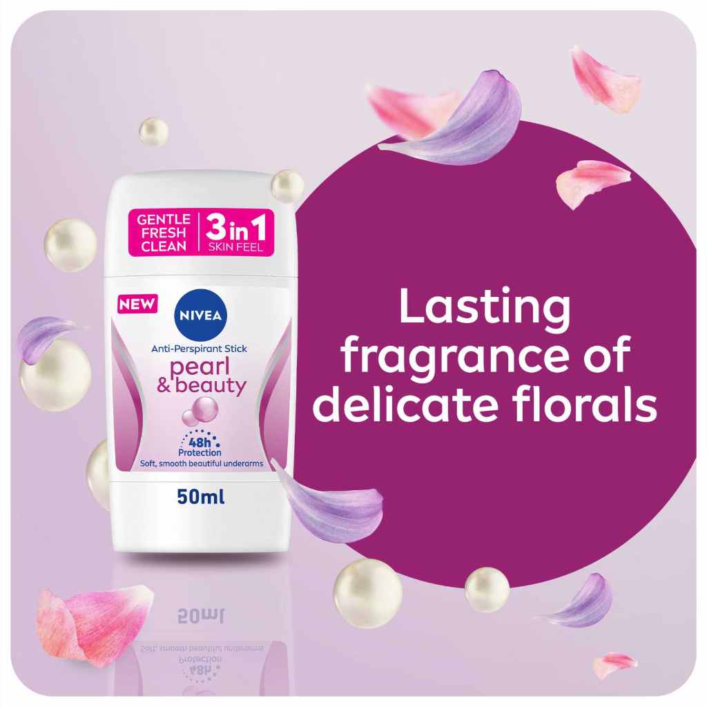 Nivea, Deo Stick Pearl & Beauty, Antiperspirant stick with pearl extract for women, 50ml