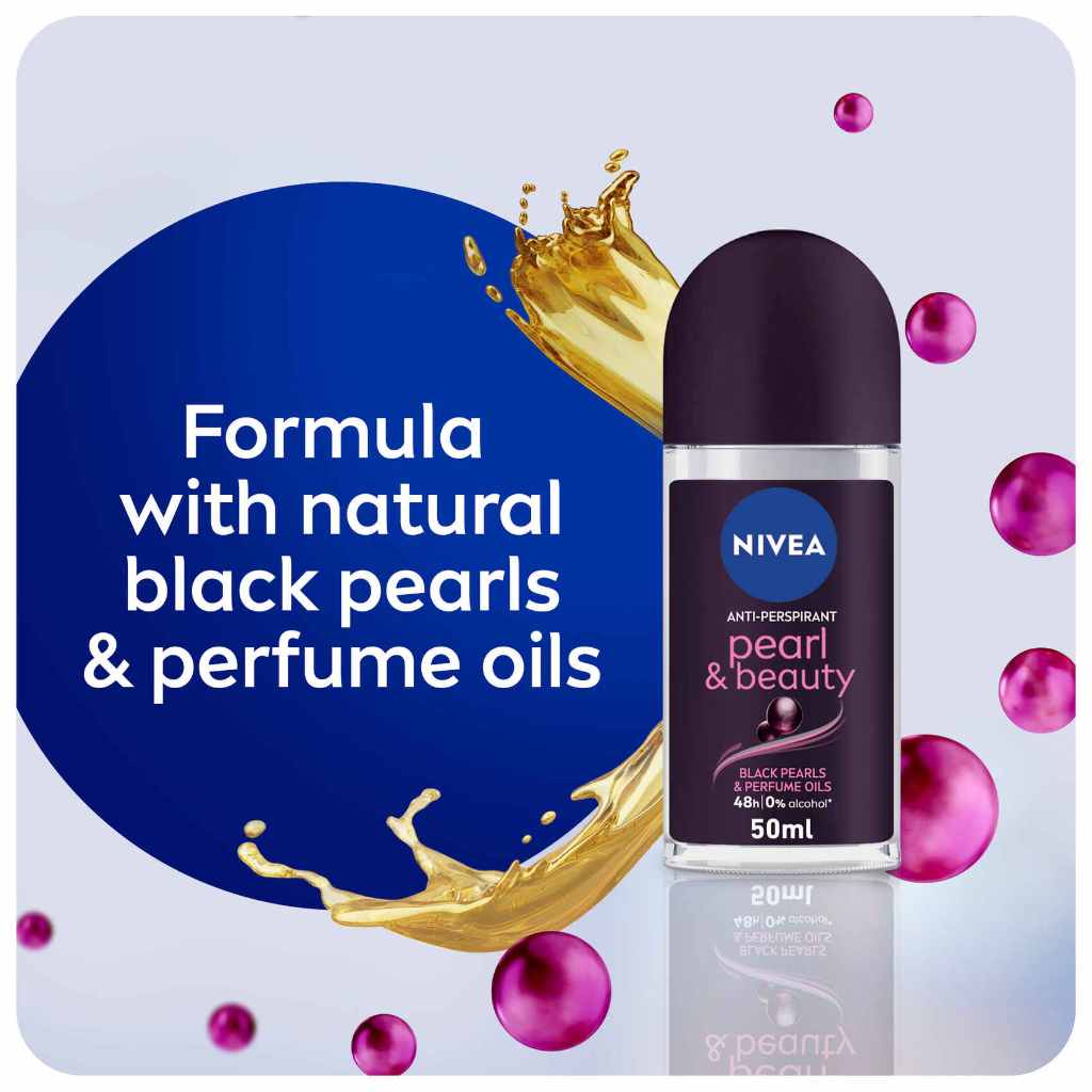 Nivea Antiperspirant Roll On for Women Pearl & Beauty  Black Pearls 50ml