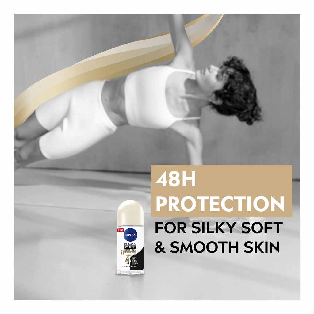 Nivea Antiperspirant Roll On for Women Black & White Invisible Silky Smooth 50ml