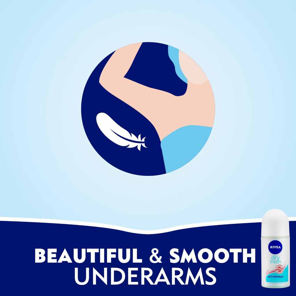Nivea, Antiperspirant Roll-On Dry Fresh, Long-lasting freshness deodorant for women, 50ml
