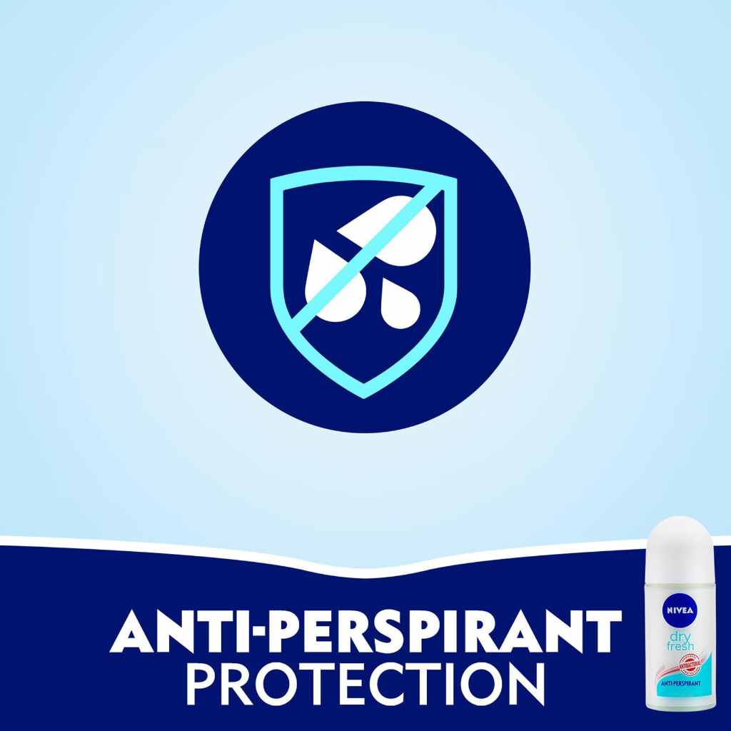 Nivea, Antiperspirant Roll-On Dry Fresh, Long-lasting freshness deodorant for women, 50ml