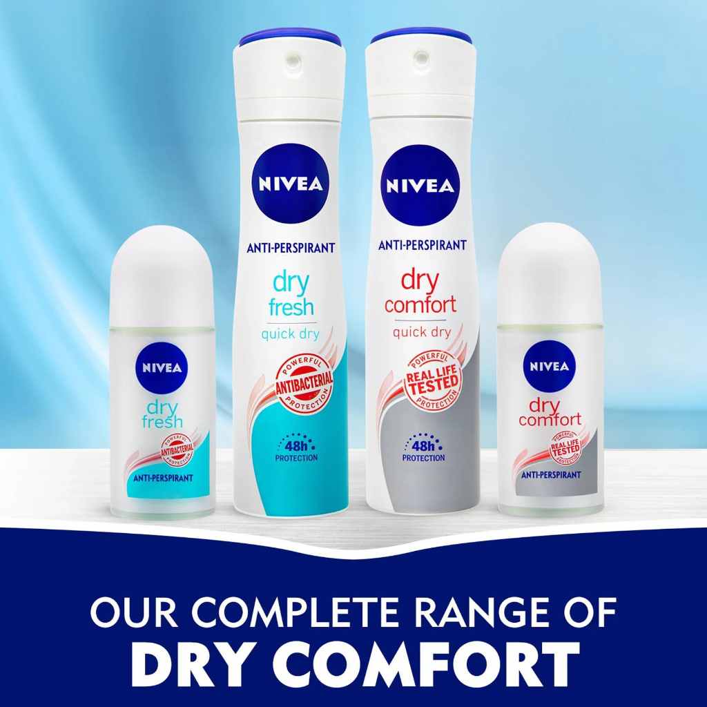 Nivea, Antiperspirant Roll-On Dry Fresh, Long-lasting freshness deodorant for women, 50ml
