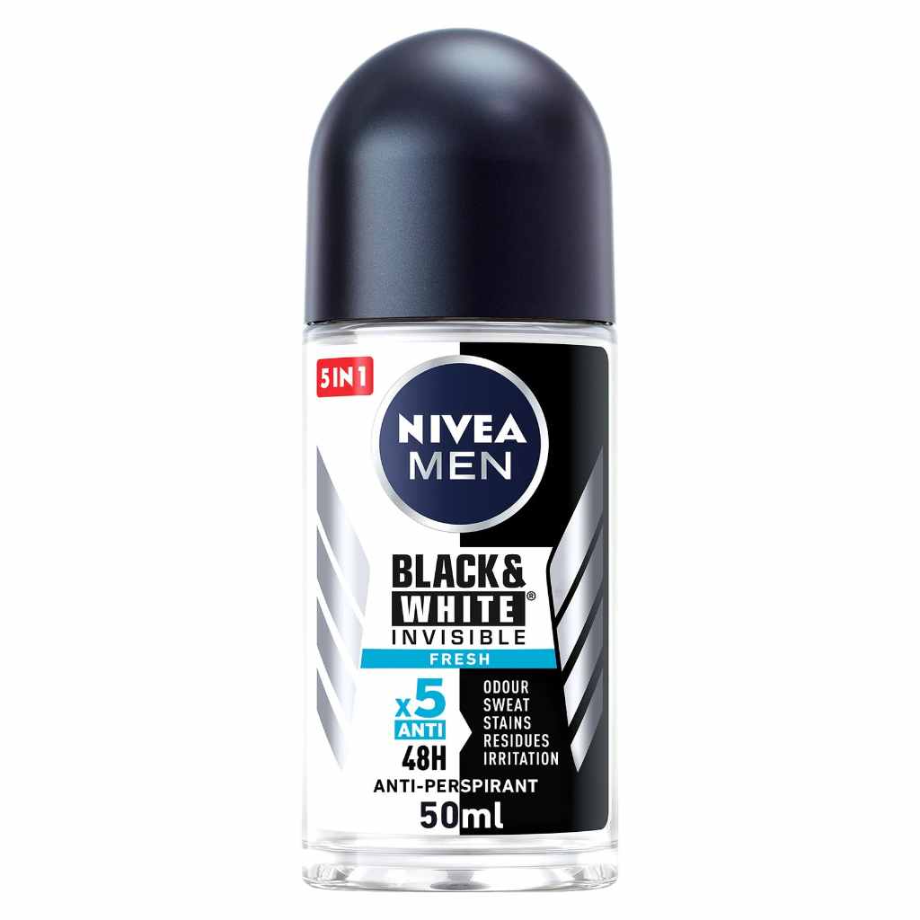 Nivea Men, Antiperspirant Roll-On Black & White Fresh, Sweat and odor protection roll-on, 50ml