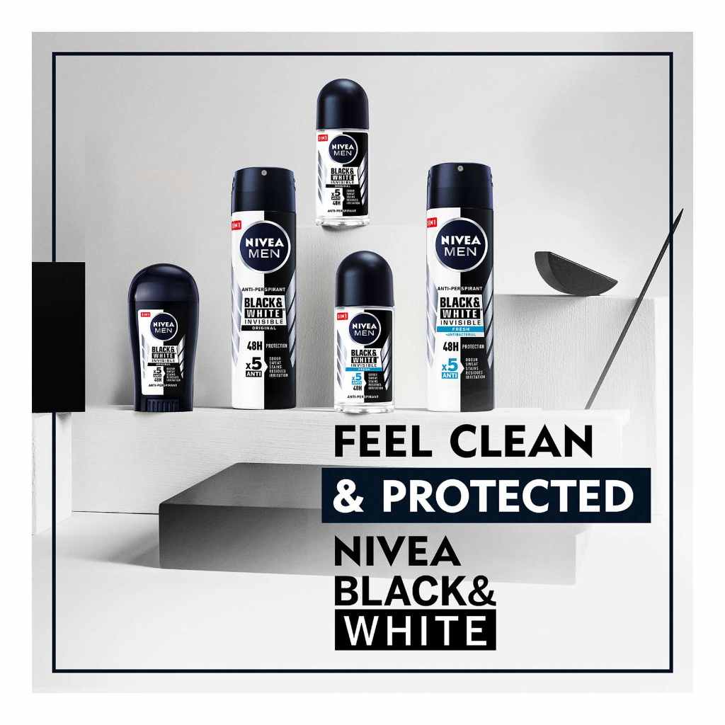 Nivea Men, Antiperspirant Roll-On Black & White Fresh, Sweat and odor protection roll-on, 50ml