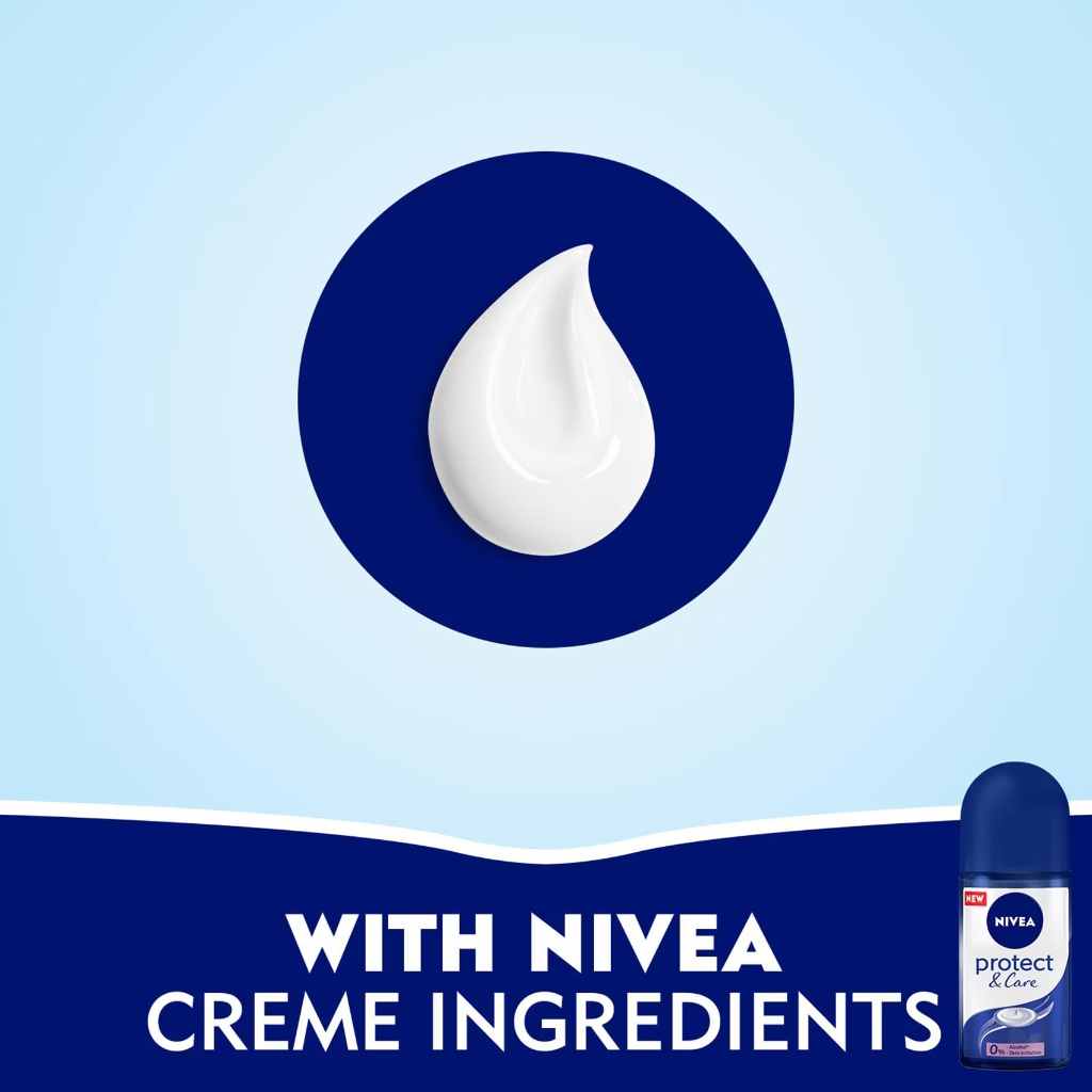 Nivea, Antiperspirant Roll-On Protect & Care, Gentle protection deodorant for women, 50ml