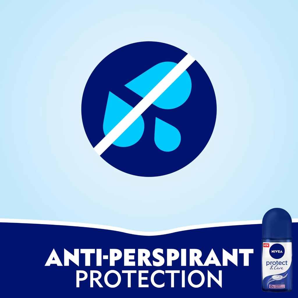 Nivea, Antiperspirant Roll-On Protect & Care, Gentle protection deodorant for women, 50ml