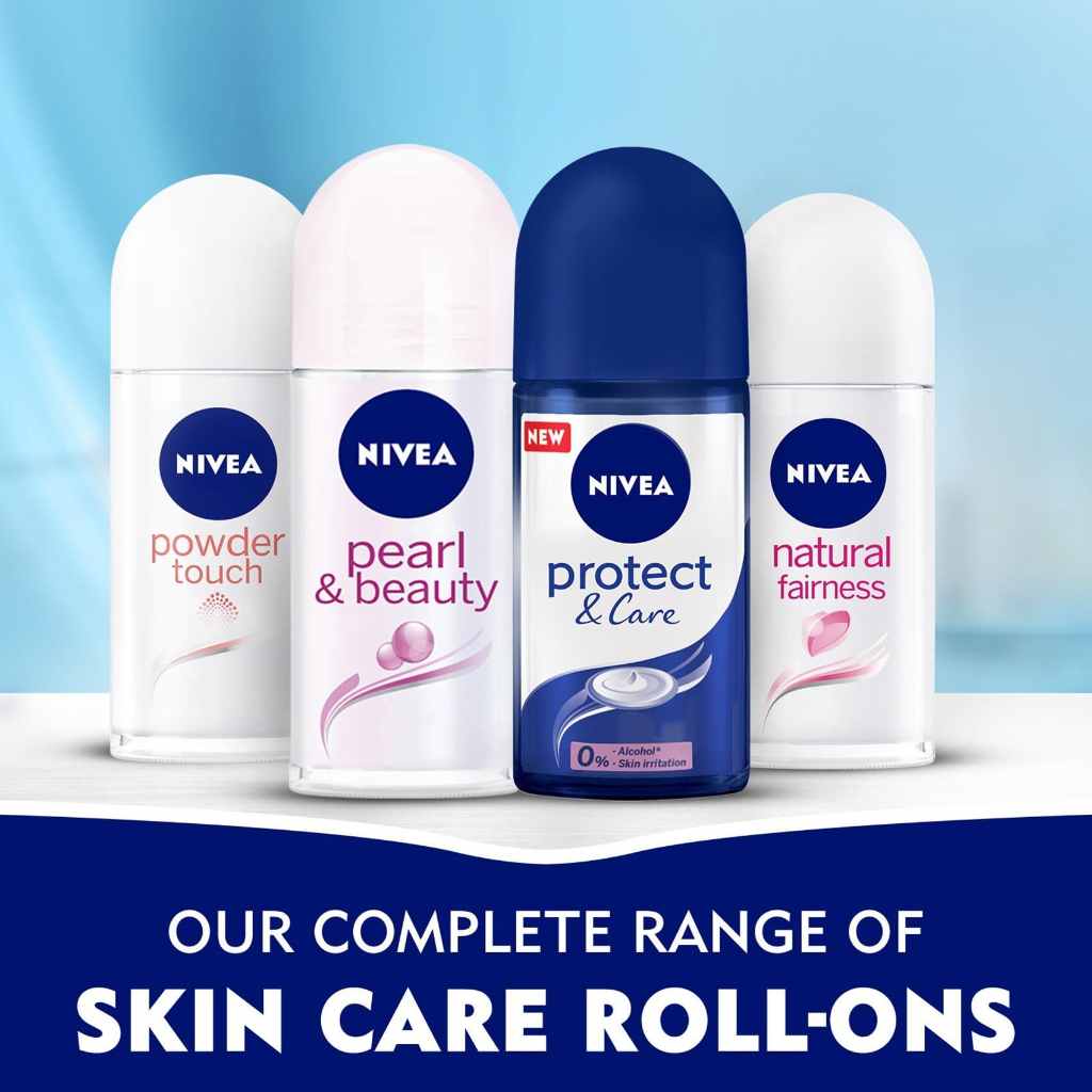 Nivea, Antiperspirant Roll-On Protect & Care, Gentle protection deodorant for women, 50ml
