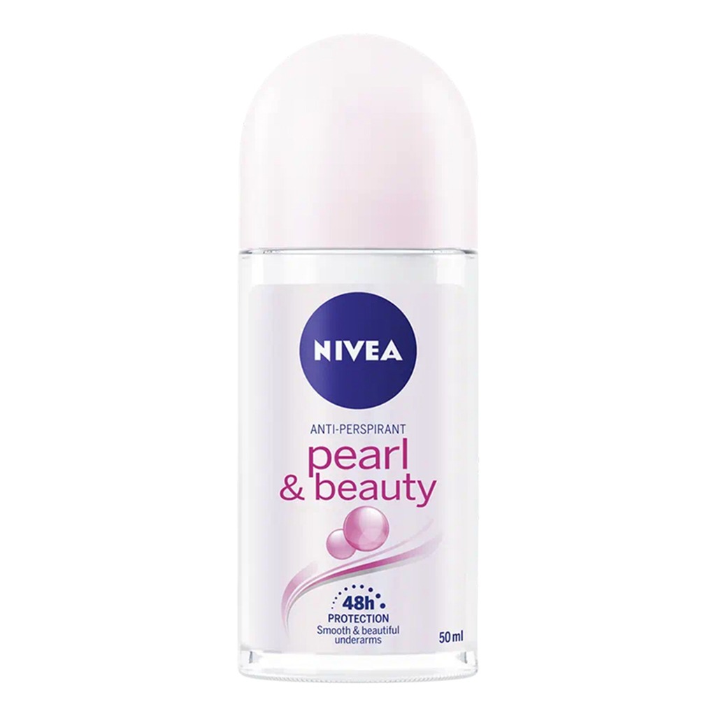 Nivea, Pearl & Beauty Antiperspirant Roll-On, Antiperspirant with pearl extract for smooth underarms, 50ml