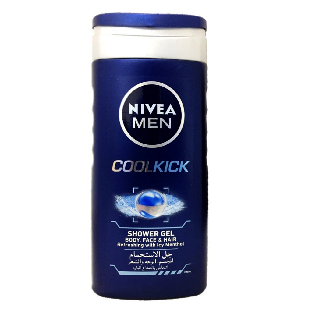 Nivea Men, Cool Kick Shower Gel, Refreshing shower gel with cooling effect, 250ml