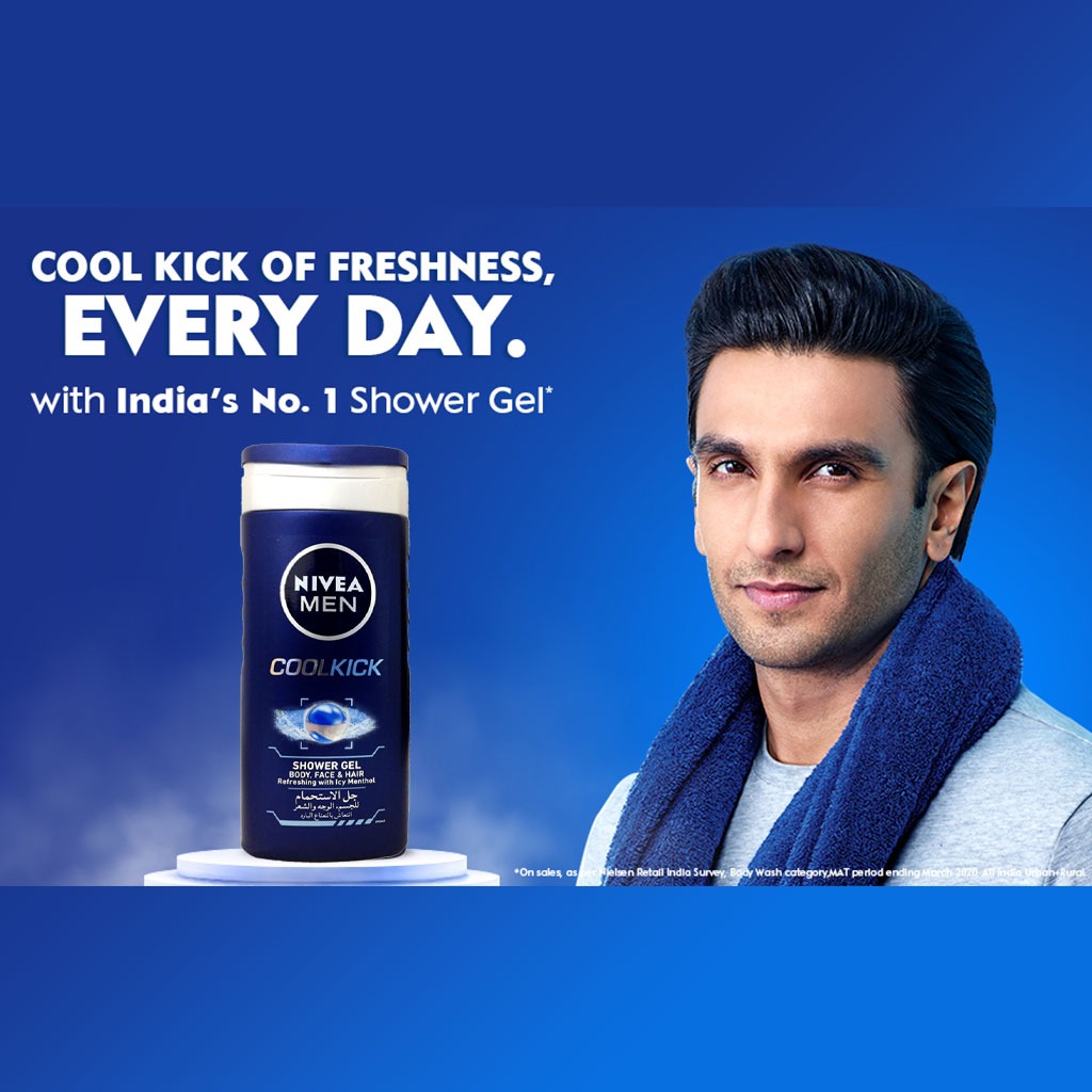 Nivea Men, Cool Kick Shower Gel, Refreshing shower gel with cooling effect, 250ml
