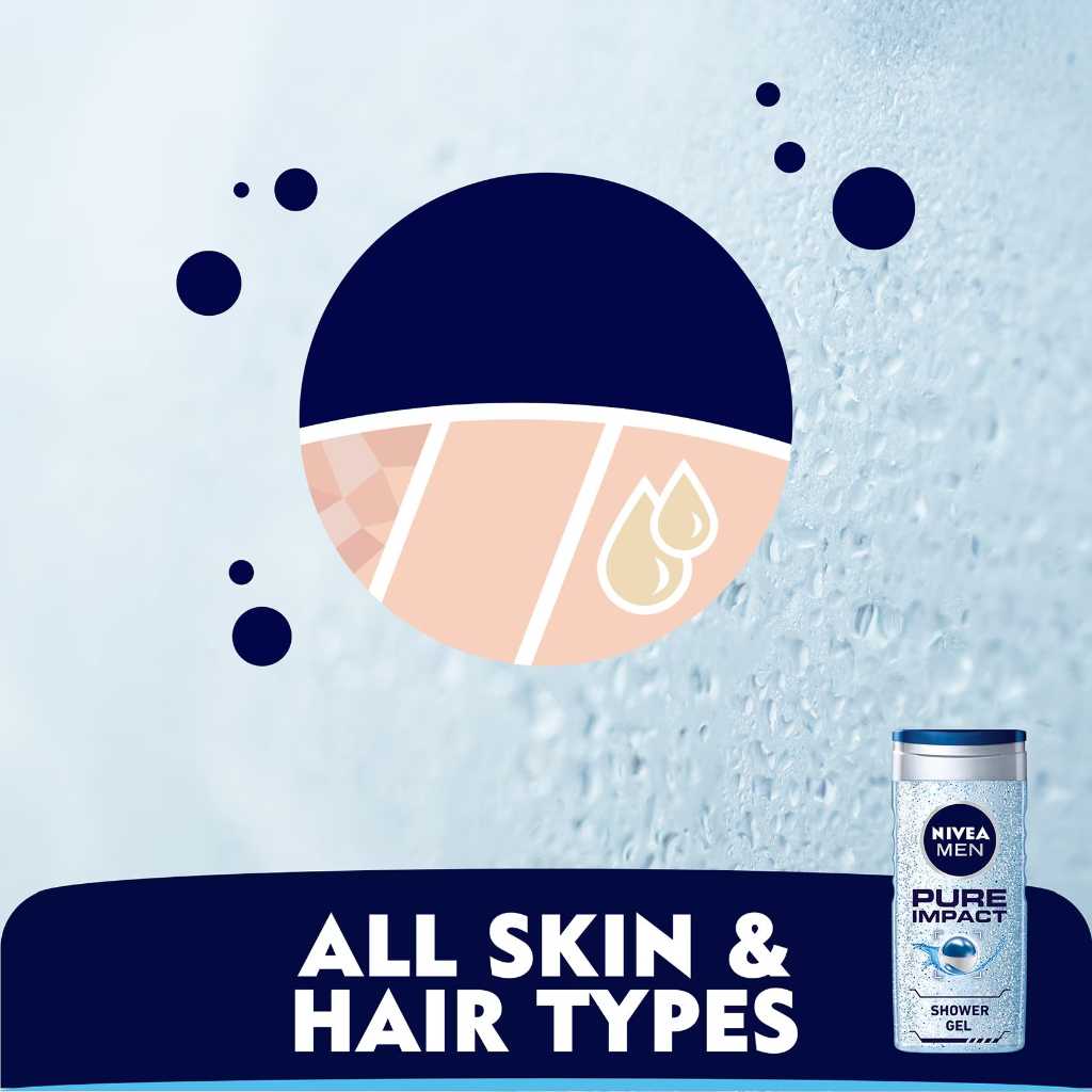 Nivea Men 3in1 Shower Gel Pure Impact 250ml 