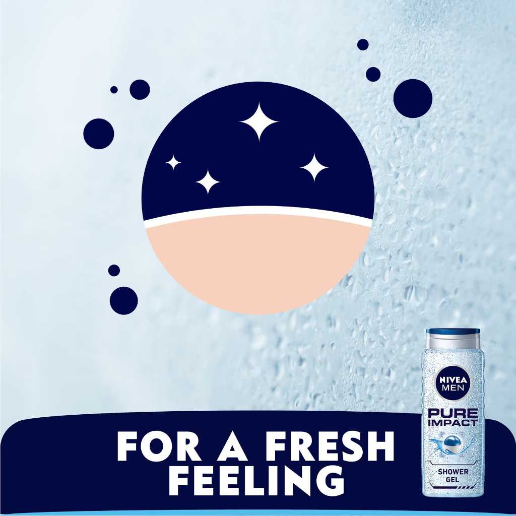 Nivea, Body Care Pure Impact, Energizing and refreshing body wash, 500 ml