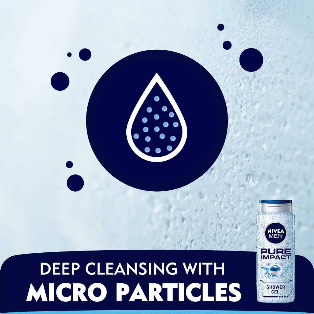 Nivea, Body Care Pure Impact, Energizing and refreshing body wash, 500 ml