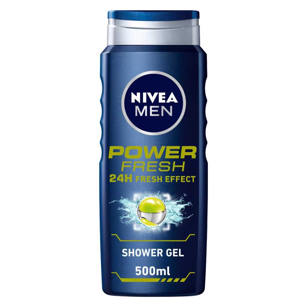 Nivea Men, 3-in-1 Shower Gel Power Fresh, Refreshing shower gel for body, face, and hair, 500ml