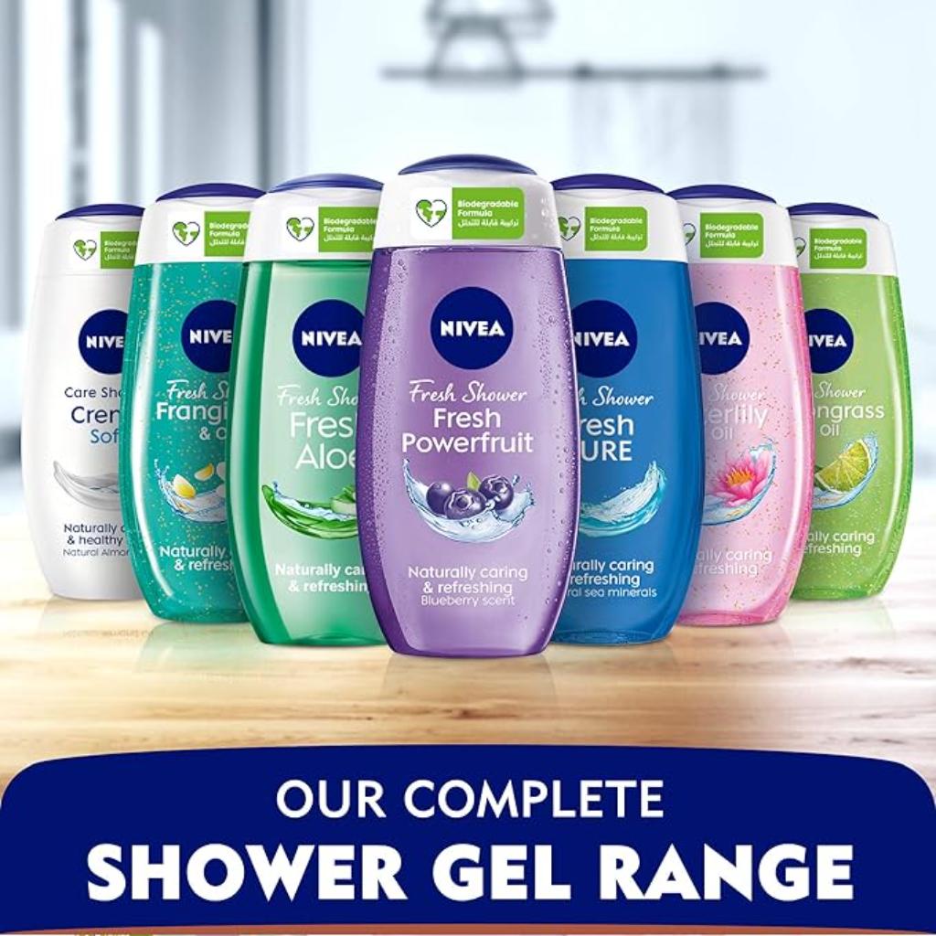 Nivea, Shower Gel Fresh Pure Sea Mineral, Refreshing shower gel with aquatic scent, 250 ml