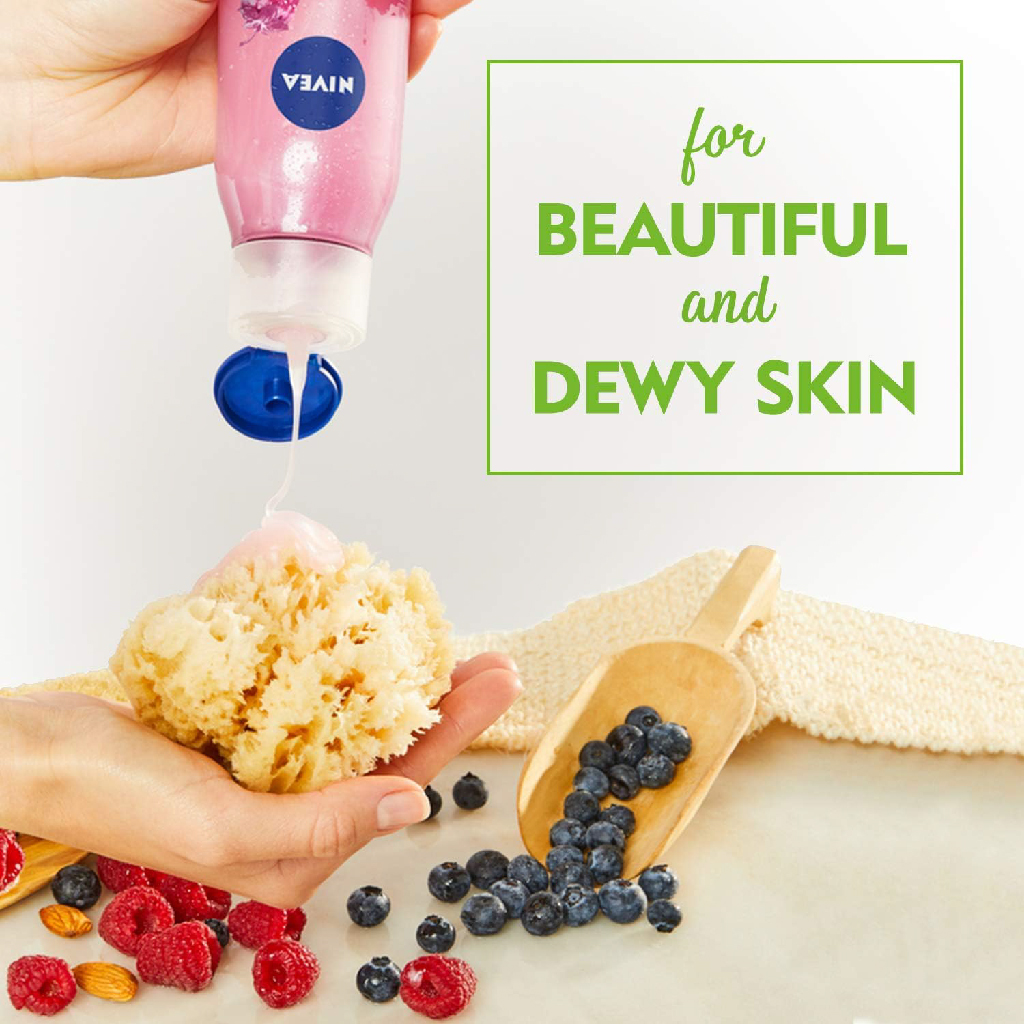 Nivea, Fresh Blends Raspberry Shower Gel, Refreshing shower gel with raspberry scent, 300 ml