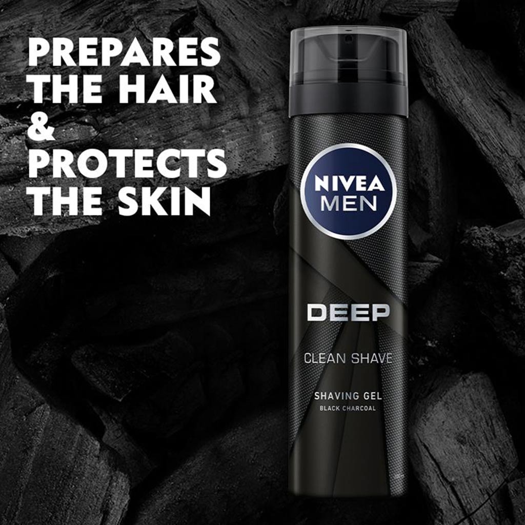 Nivea Men, Deep Clean Shaving Gel, Deep cleansing shaving gel for men, 200ml